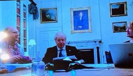 I regret that I have shared false information about this photo. What I originally claimed was a bin liner is, on closer inspection, the Prime Minister. Apologies.