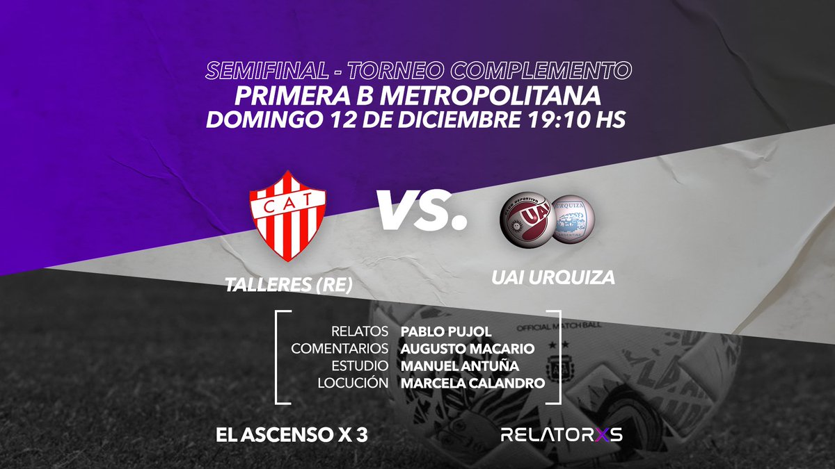 ElAscensox3's tweet photo. 🟥HOY Domingo
🕒19.15 hs

✅#TalleresRE🆚 #UaiUrquiza

🎙️ Relata: @PabloPrpujol 
🗣️Comenta: @augustook 
🖥️Estudios: @ManoloAntu 

📲Escuchalo por @Relatoresconvos 
🖥️https://t.co/30QjvUgmFF
📺 En Nuestro Canal de You Tube

👤 @DanielCacioli https://t.co/s6kxC562tK