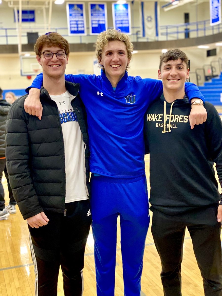 Jacob Steinmetz &amp; Elie Kligman, the first 2 Orthodox Jews drafted by MLB, with Ryan Turell after the #1 rated YU Macs 49th consecutive win.  Jacob is the son of Macs HC Elliot Steinmetz and pitches for the Diamondbacks, Kligman is on break from Wake Forrest. Ryan went for 38.