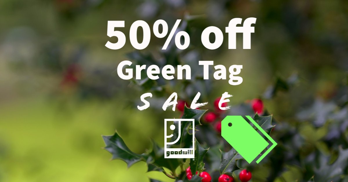 MemphisGoodwill's tweet photo. Today only, receive 50% off any item with a green tag. Remember to use hashtag #GotitatGoodwill. (Sale at all locations except Bargain Centers)
#SundayTagSale #50%off #GetItAtGoodwill https://t.co/xmDgCCaLIW