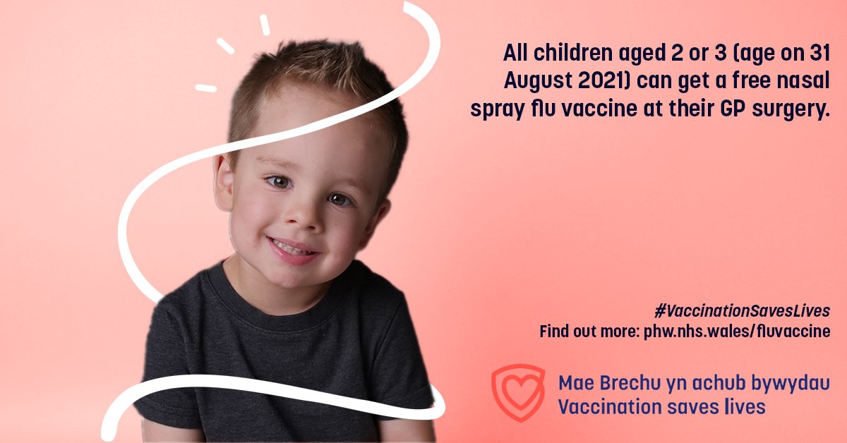Did you know that the best flu vaccine for children is a nasal spray?  
 
It's quick, painless and free from the GP surgery for children aged 2 and 3 (age on 31 August 2021).  

To book your child’s free flu vaccine, contact their GP surgery.