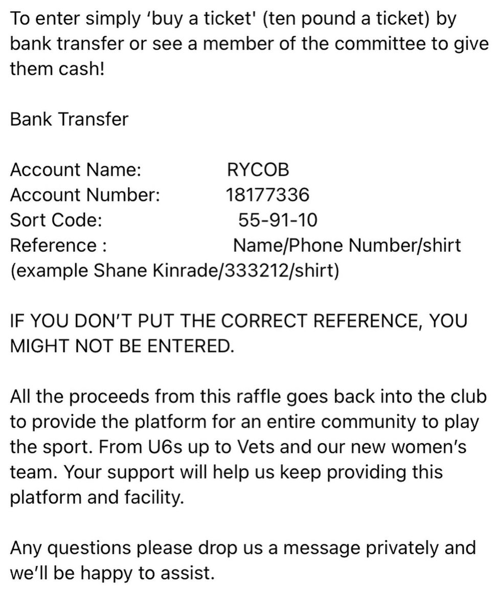 RYCOBFC's tweet photo. Our Shirt Raffle has only two weeks left! Fundraising really is the lifeline of a club like ours! Whether you support LFC or MUFC is irrelevant, if you support a local community club then please buy some tickets! 🖤💙

Please RT. 🙏🏽

@IsleofManFA @ManxFootyPod @Hatty1970 https://t.co/snMi7kE6M2