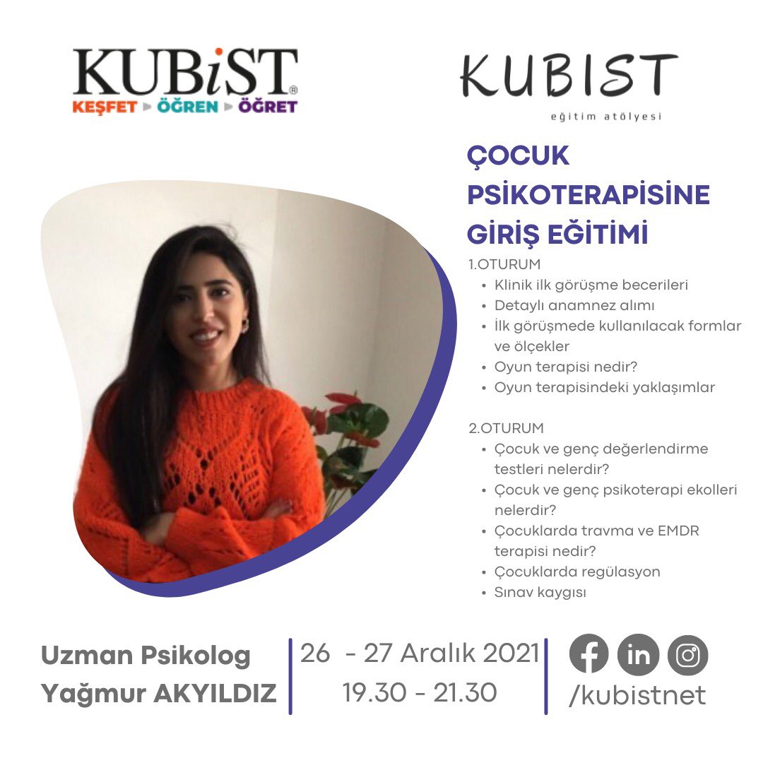 Detaylar&amp;Biletler👇🏻

kubist.net/event/cocuk-ve…

#onlineetkinlik #onlineeğitim #psikoloji