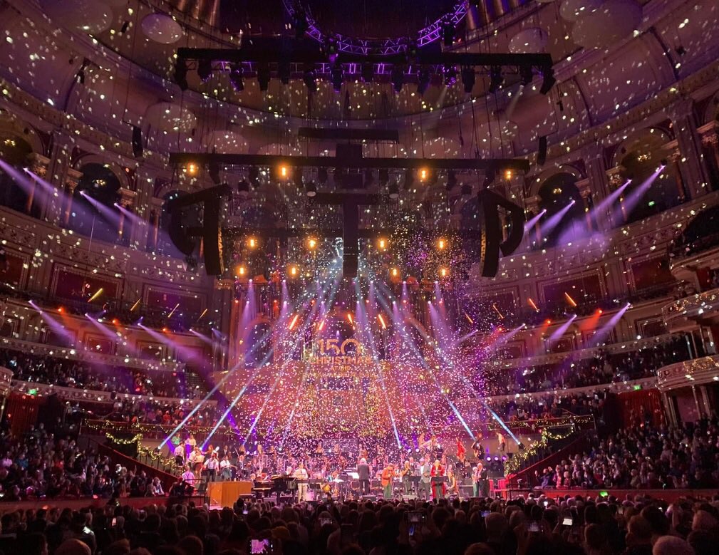 richtrom's tweet photo. 150 Christmas years Royal Albert Hall. I’m in the snow blizzard somewhere. Fantastic jazz Christmas concert ⁦@clareteal⁩ #Bigband ⁦#guybarker https://t.co/DY61Ygea1K