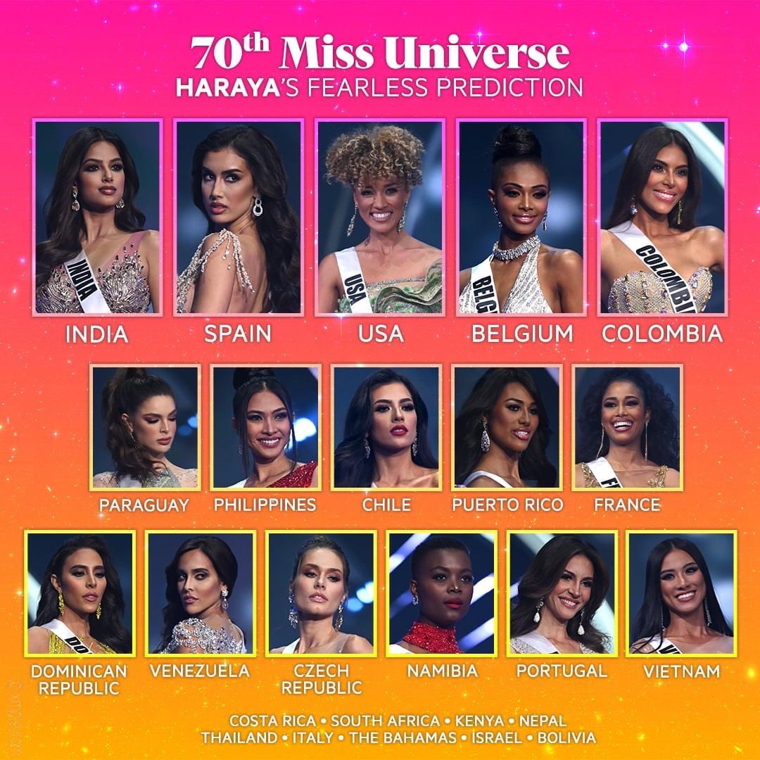 70th Miss Universe | Haraya's Fearless Prediction

A new Miss Universe will be crowned in a few hours and as a tradition, here's my fearless prediction.

#MissUniverse #70thMissUniverse #MissUniverse2021 #MissosologyBig5 #PageantsThatMatter #RelevantPageants #MissUniverso