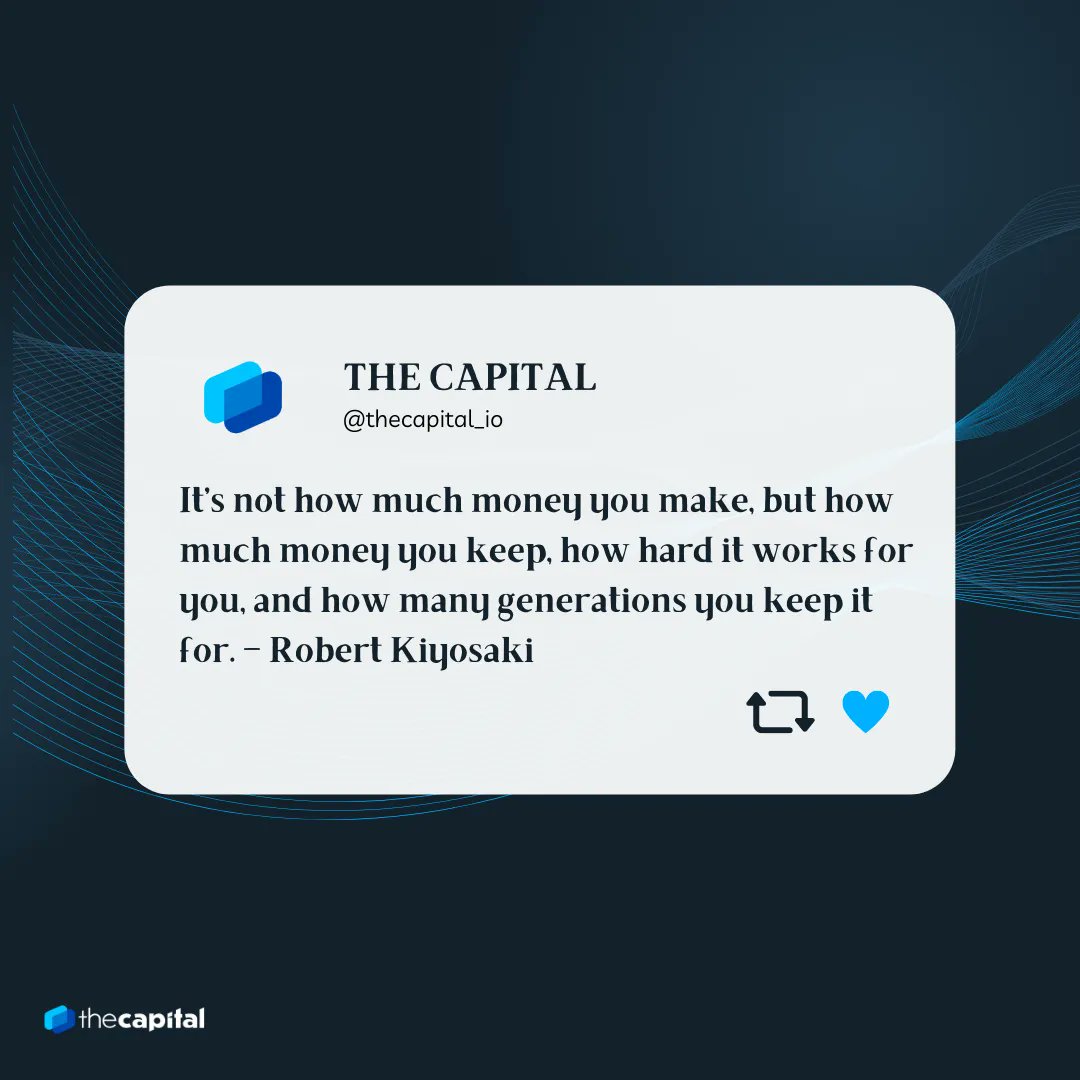 thecapital_io's tweet image. The harder #money works for you, the less you have to. The more you learn about money, the less of it you need. 

You are the master of your own financial destiny. Be wise about your financial decisions.

#financialdecision #financialdecisions #financialfreedom #financialliteracy