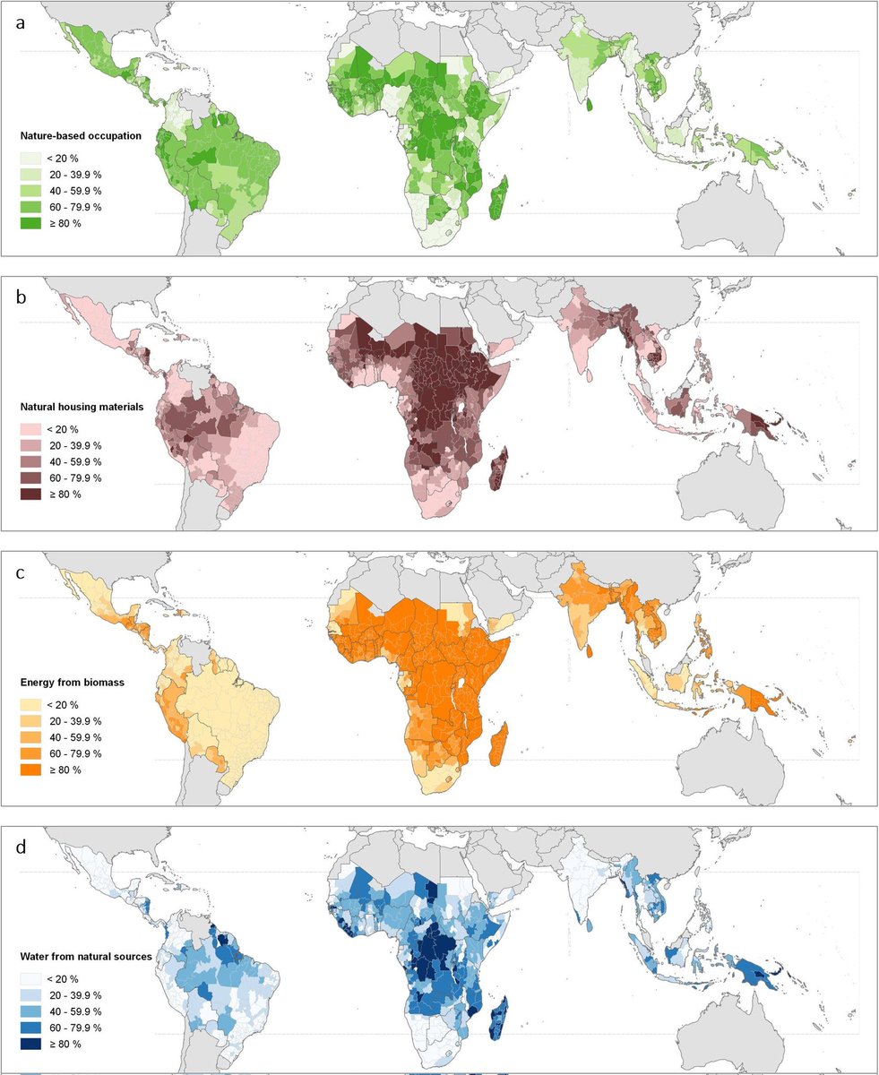s_colenbrander's tweet photo. How many people are highly dependent on locally available natural resources to meet basic needs like energy, water, housing and livelihoods? Where do they live?

This pioneering study led by @ConservationOrg is based on 5 million interviews (❗) across 85 tropical countries (❗). https://t.co/1sLF2S6eEy