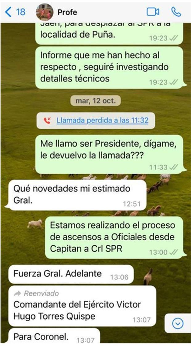 DiegoAcuOficial's tweet photo. ¡Al fin la falta ética queda demostrada!
Se revelan los chats de @PedroCastilloTe en los que ejerce presión para llevar a cabo ascensos irregulares en las FFAA. 

¿Qué van a decir ahora los que votaron en contra de admitir la moción de vacancia? 

#VacanciaPedroCastillo https://t.co/vtxUS6xTn0