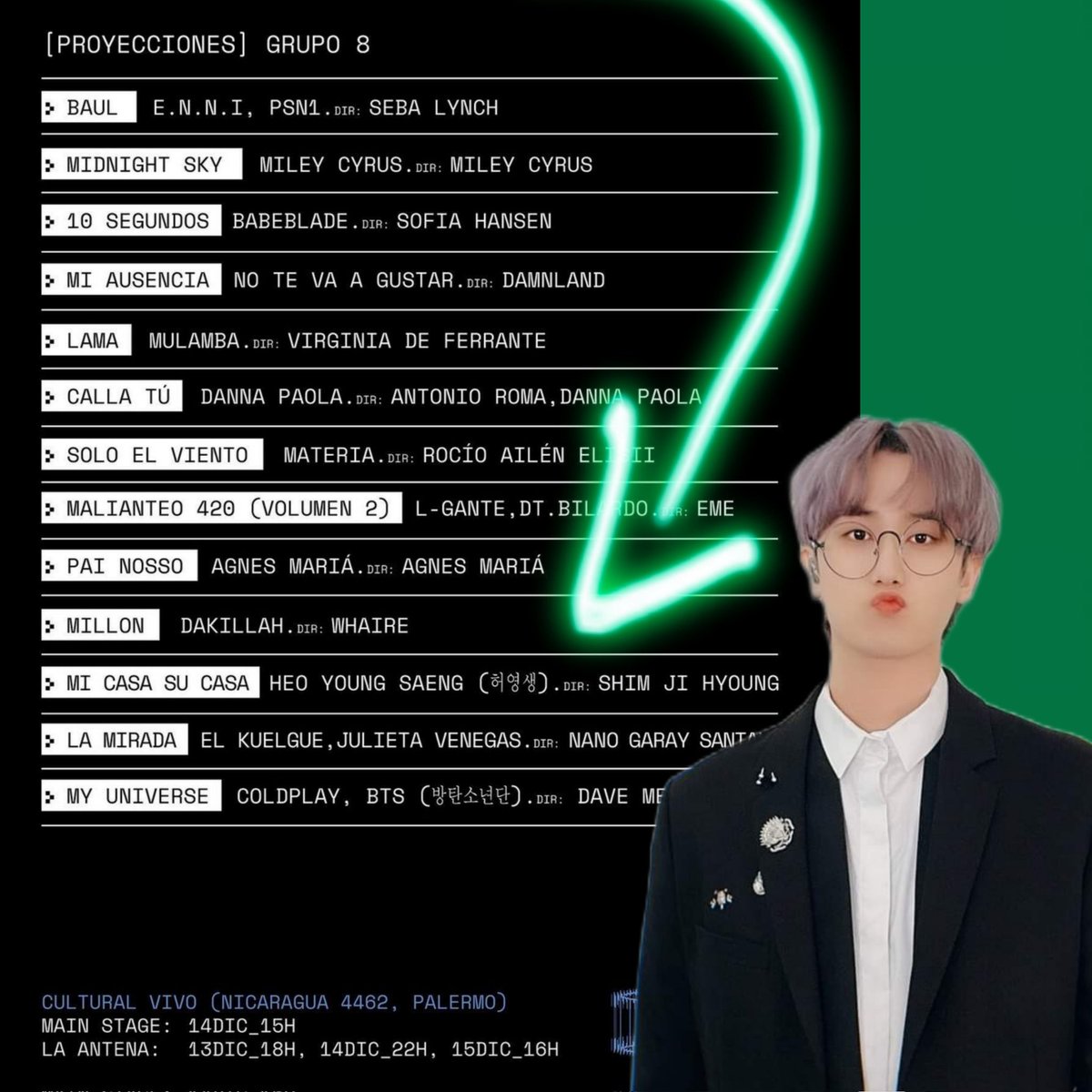 YES_ArgOFICIAL's tweet photo. #BAMVFEST2021 #BAMVFEST⁠
MusicVideoFestival 2021 - evento de Arg.
#HeoYoungSaeng quedó en el grupo 8.
⁠ 13, 14 y 15 de diciembre , desde las 14hs - Presencial -⁠
📍 Nicaragua 4462, Palermo @CulturalVivo⁠
✅ Entrada Libre y Gratuita⁠
⁠@mystyle1103
@mydoll_ent
@BAMVFest 
⁠ https://t.co/s2JmFwX53H