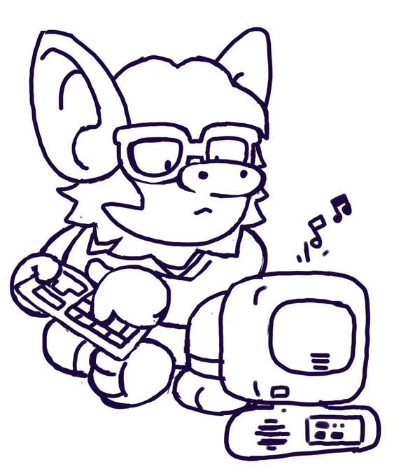 a dim bat composing music 