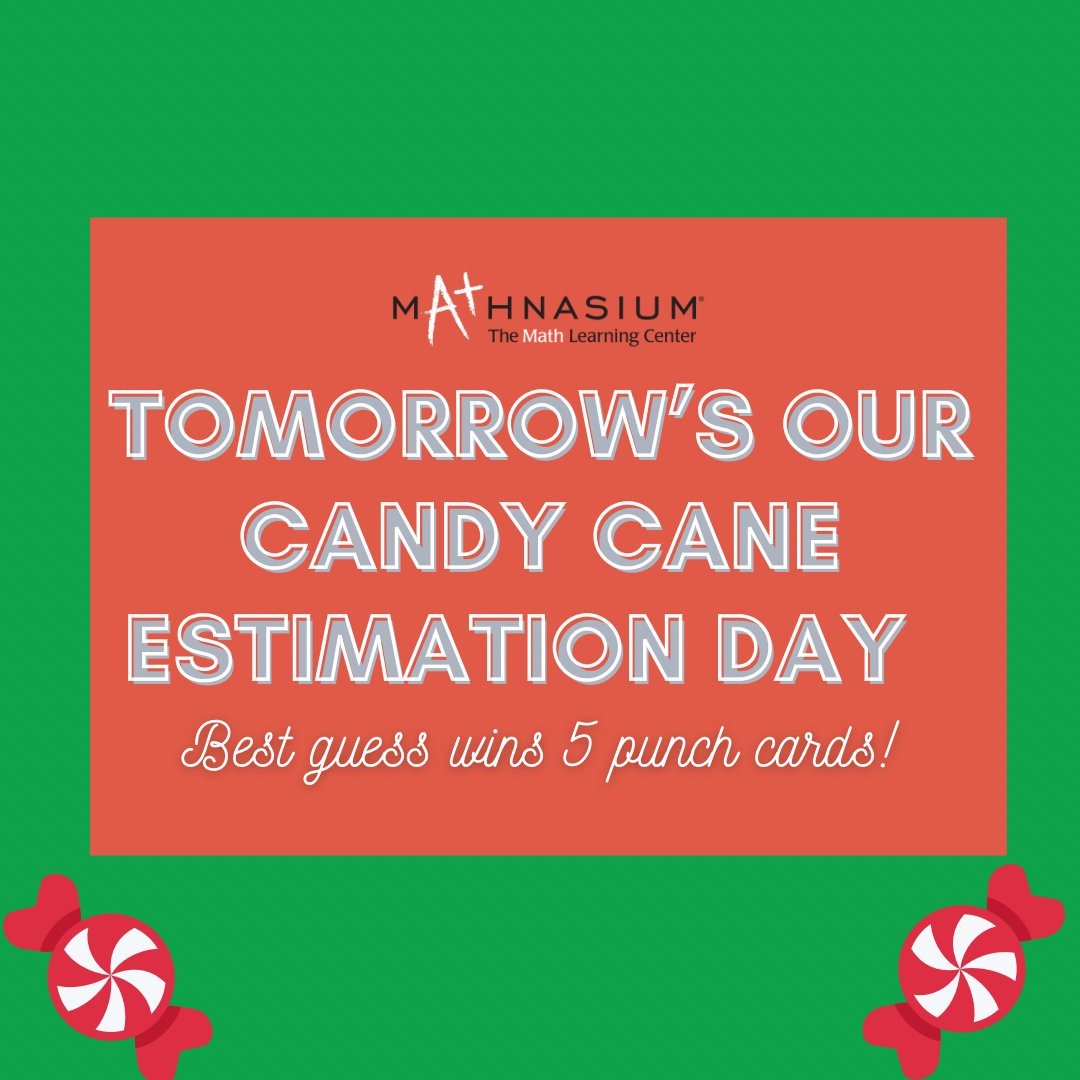 MathnasiumDoral's tweet image. Tomorrow you’ll be able to estimate how many candy canes are in the car. Best guess will win 5 punches!
•
•
#Mathnasium #MathnasiumAtHome #ChangingLivesThroughMath #CLTM #APlusMath #MathLove #GiftOfMath #candycane