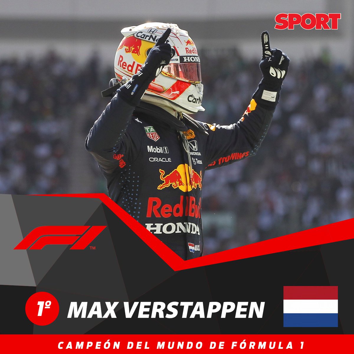 sport's tweet photo. #Fórmula1🏁 #AbuDhabiGP 🇦🇪

🔝¡MAX VERSTAPPEN SE CONVIERTE EN EL GANADOR DEL MUNDIAL DE FÓRMULA 1! 

🔥¡Qué final de temporada! ¡Qué carrera! 

👏¡ENHORABUENA! https://t.co/7zx595UNTV