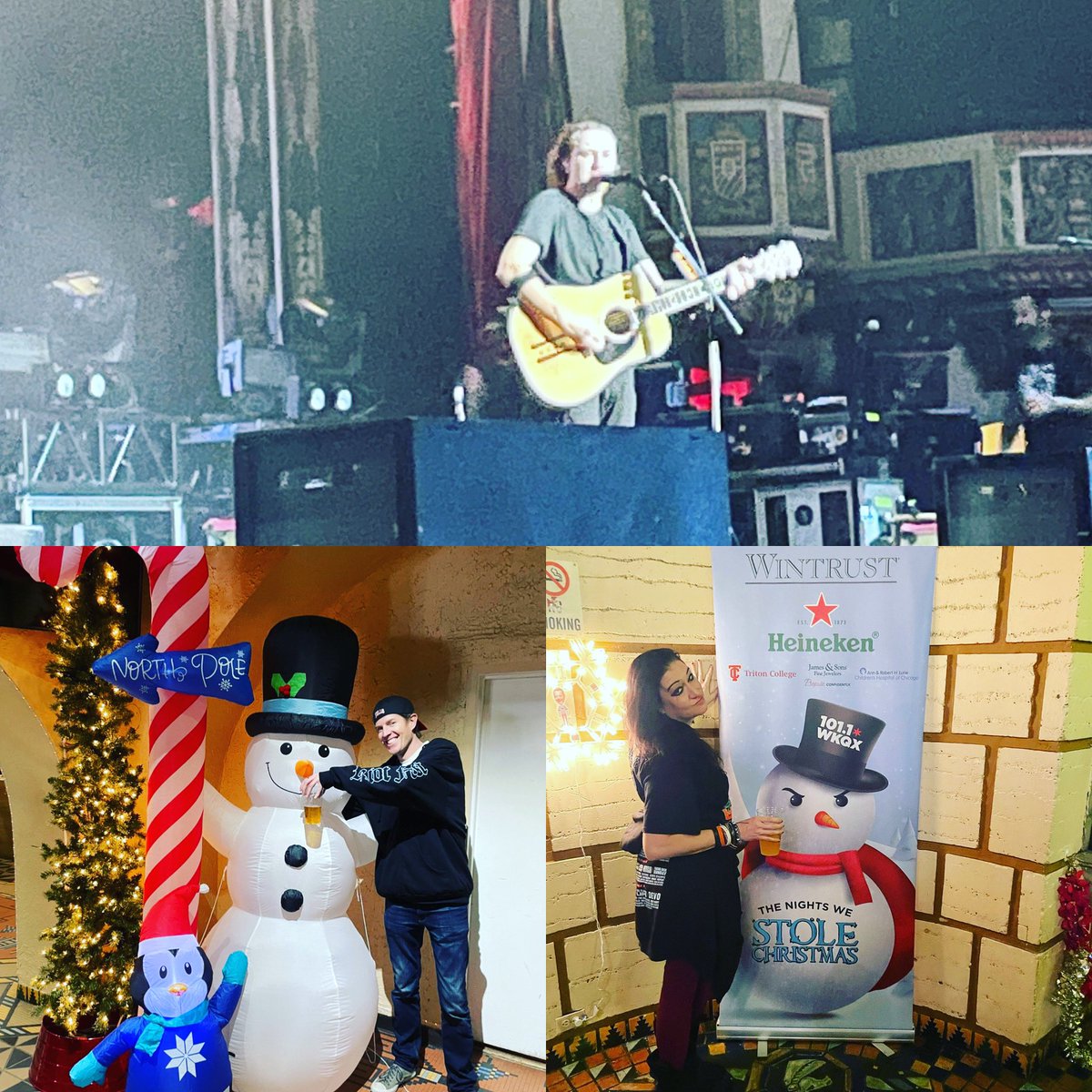 nailz84's tweet photo. What a great show!!! Rise against was awesome as usual! Thanks @101WKQX #nightswestolechristmas https://t.co/xqB0lfiHi8