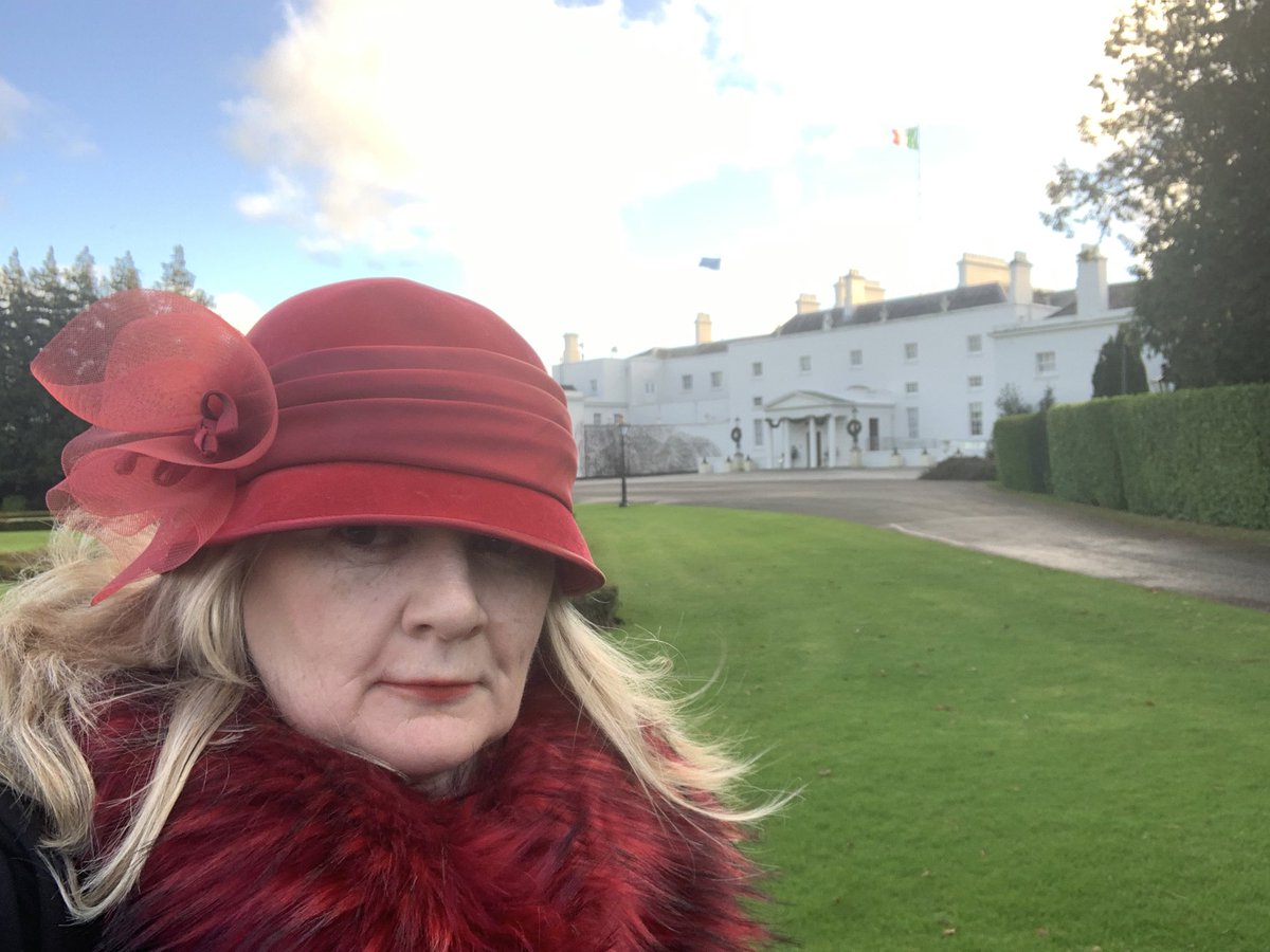 docnoodles's tweet photo. A wonderful afternoon in- store. My mum would have been so proud but wearing her red hat for this state occasion! @PresidentIRL @BrodHiggins #frontlinechoir #davidbrophy #christmascarols #lightingthetree @ULHospitals https://t.co/uK5PmI9AMm