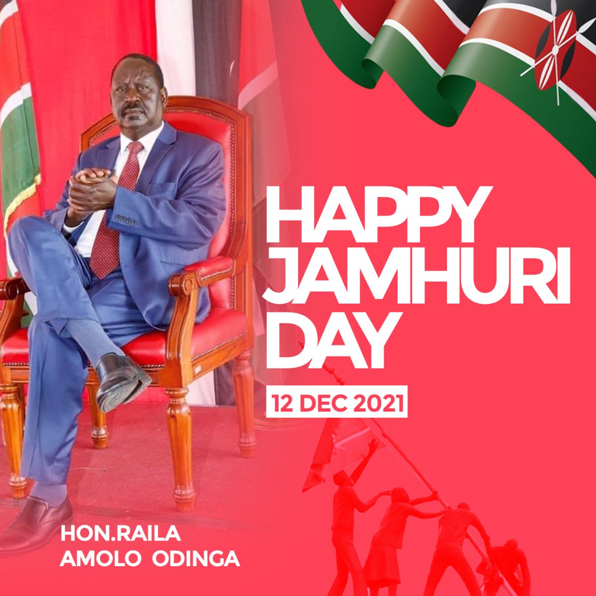 shukri_churicha's tweet photo. Happy Jamhuri day fellow Kenyans and the Right Honorable Raila Amollo Odinga,the 5th President of the Republic of Kenya.@RailaOdinga @Railajunior @edwinsifuna @WehliyeMohamed #JamhuriDay2021 #KenyaAt58 #AzimioLaUmoja #AmSafeWithBaba https://t.co/p7cKQuqCxg