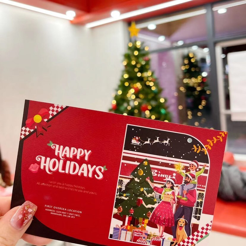 visitmarkhamca's tweet photo. Send your holiday wishes with Bingz #Markham location, this year! 

Each customer will receive a limited edition postcard to send to a loved one. Order food, write a message, &amp; place it in the Bingz Santa Express box. Bingz will take care of the delivery &amp; send your warm wishes! https://t.co/lQEstT56On