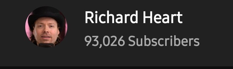Hexologist31's tweet photo. I challenge the #Hex community to get @RichardHeartWin to 100,000 Subscribers by 1/1/2022!?

Can we do it?

Retweet and like for awareness!

LETS GOOOOOO!!! https://t.co/SCVUdXks7q