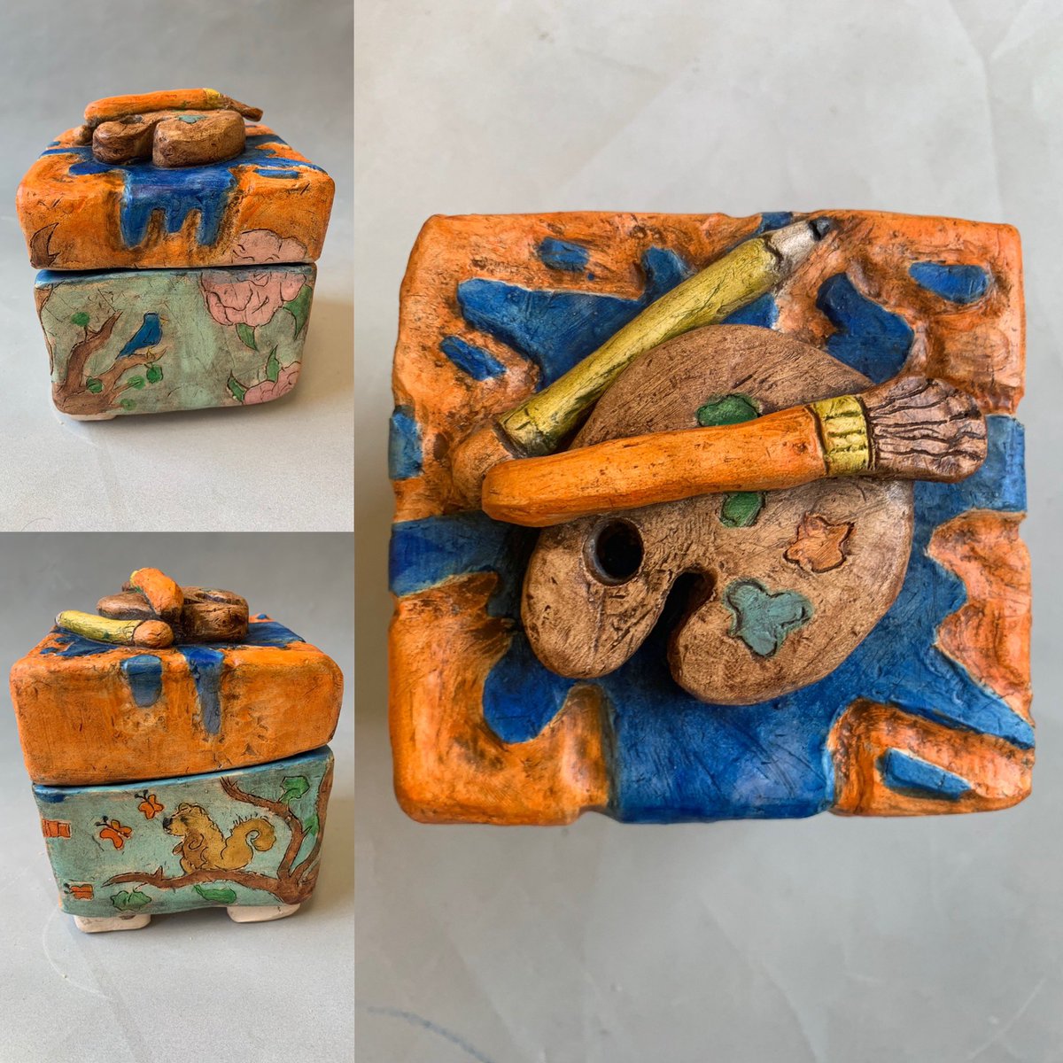 3d_mhs's tweet photo. Ceramics 1 slab boxes are the last project of the semester! I don’t really get to show them in display cases because they take them home, which is a great problem to have. #ceramics #slabbox #reliquary #fultonartstrong @ArtsFCS @JonesBC_MHS @dpbrown99 https://t.co/hRsp4CNxoR