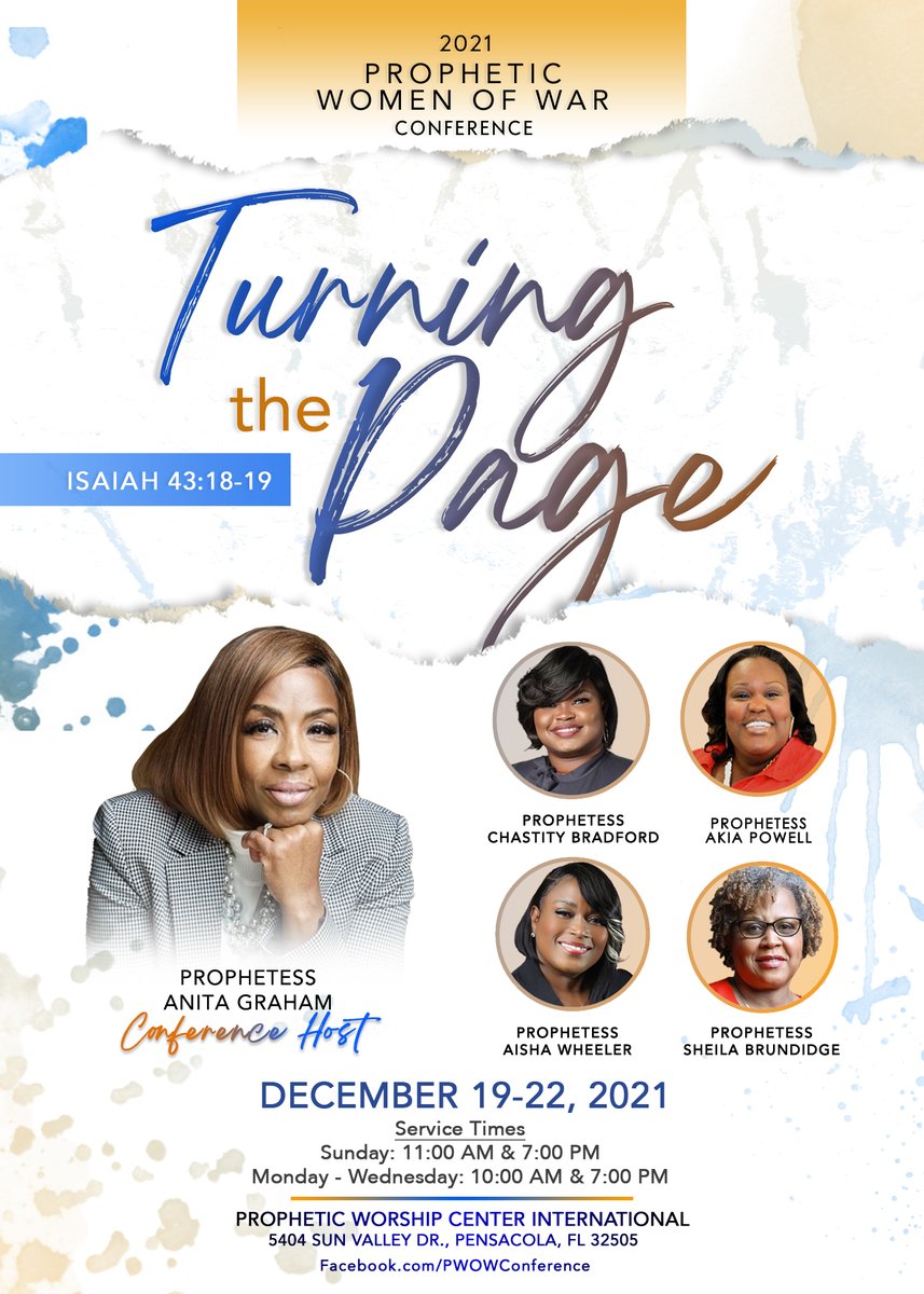 NWCCATL's tweet image. 2021 Prophetic Women of War Conference - Pensacola, December 19th - 22nd, 2021.  #PWOW #Pensacola