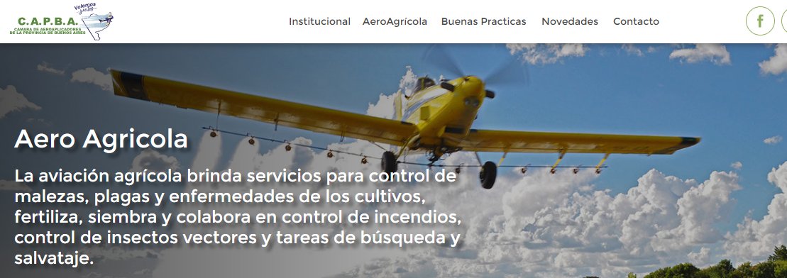 Visitá nuestra página Web y enterate de las novedades, actividades y disponé de documentos técnicos útiles para la actividad agroaérea. #SomosAeroAgrícolas 
aerocapba.org