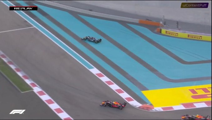#AbuDhabiGP #f1
Cheating...
So you thought no penalty here wasn't cheating (pic)
You think Toto ""Michael, please no Safety Car, it interferes with the race" wasn't cheating 
But the race director, directing the race we want to see to be on... is cheating?