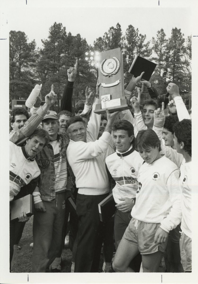 ClemsonMSoccer's tweet photo. Today, we look to join these two teams and add a third star to the crest. The National Championship match kicks off at 2 p.m. Let's bring it home.

#ClemsonUnited🧡💜 https://t.co/dPBmV0hm34