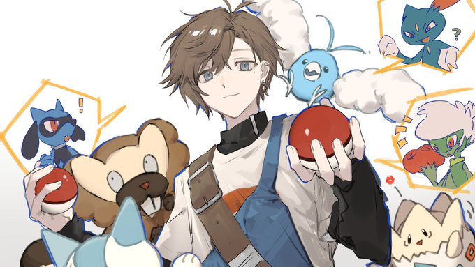 「male focus poke ball」 illustration images(Popular)