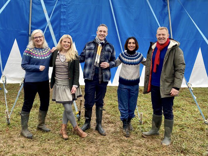 Circus troop assembled for the final day of @Countryfilelive Christmas in Park! Feeling very festive now... @charlottebsmith @itsanitarani @AdamHenson @EllieHarrison__