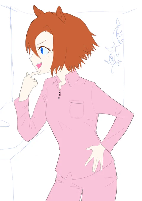 同部屋妄想を進行してます。後ろにいるのは姉貴のつもりで毛玉じゃないです。 