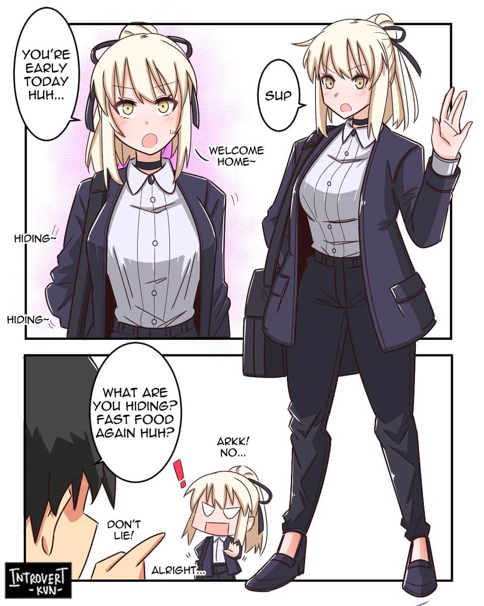 'My cute alter neighbour is also my co-worker but what's the next step? Wife?'
Hahaha manga these day have really long title. 
Hope you like it
#FGO #comic #Fanarts 