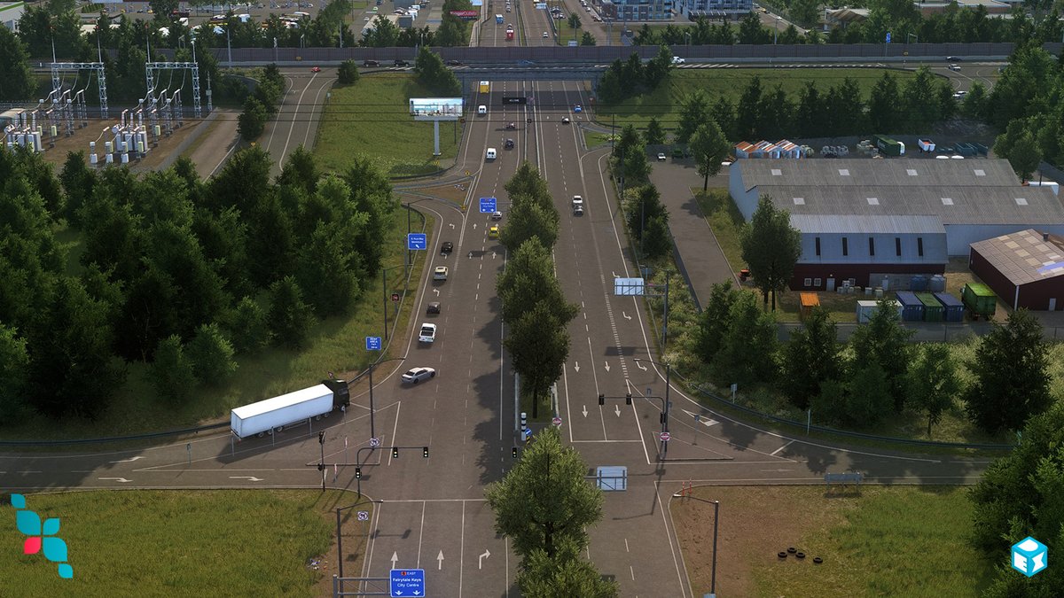 Connection between hwy intersection and local intersection. #FairytaleKeys #CitiesSkylines
