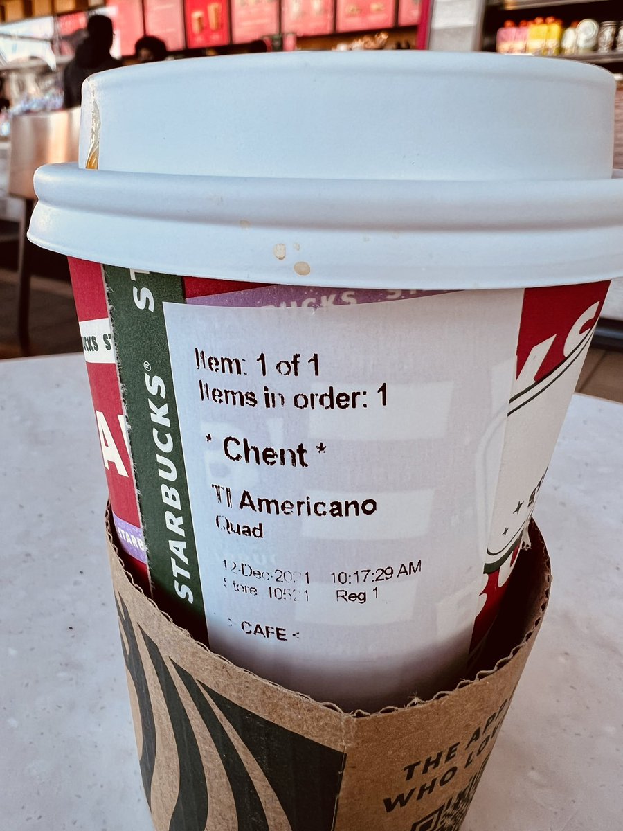 mikealmquist's tweet photo. Chent’s Coffee Of Choice. #FakeStarbucksNames https://t.co/vnP2HgYAW2