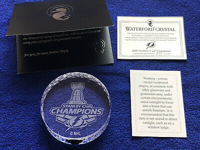 WizardSurf's tweet photo. Tampa Bay Lightning Waterford Crystal Hockey Puck 2020 Stanley Cup Champions 301 https://t.co/ofPnMXzU83 https://t.co/MH8kakwZEq