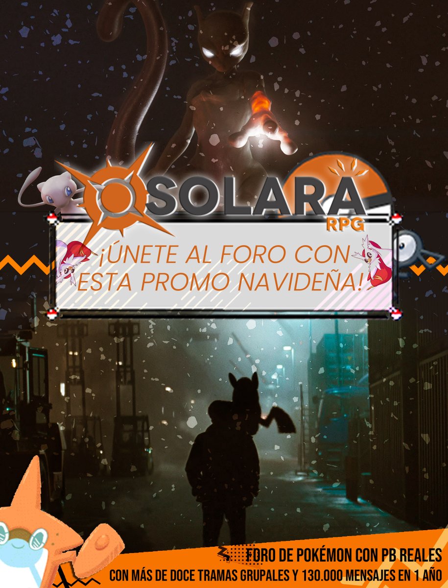 RpgSolara's tweet image. Solara RPG es un foro de pokémon con PB reales y mucho movimiento en tramas grupales y actividad, ¡Tu propia leyenda Pokémon está a punto de comenzar! Te espera un mundo de sueños y aventuras junto a los Pokémon. ¡Adelante!
— LINK AL FORO: SOLARARPG.FOROACTIVO.COM