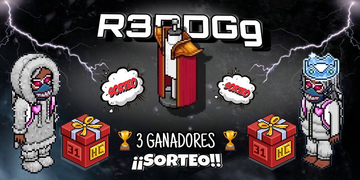 R3DDGg's tweet photo. ⚠️SORTEO #HABBOES !!! ⚠️
🔱 3 GANADORES 🔱

🥇CAPA VILLANO INDIO
🥈 CAJA HC 
🥉 CAJA HC 

🚫REQUISITOS Fáciles🚫
🔹️Retweet
♥️ Like 
✔ Follow Me ( seguirme)
💘 Etiqueta a 3 AMIG@S 

⚠️Finalizará el viernes 17/12/21⚠️
#sorteo #habbo #habbohotel https://t.co/mlizdOJ7ca
