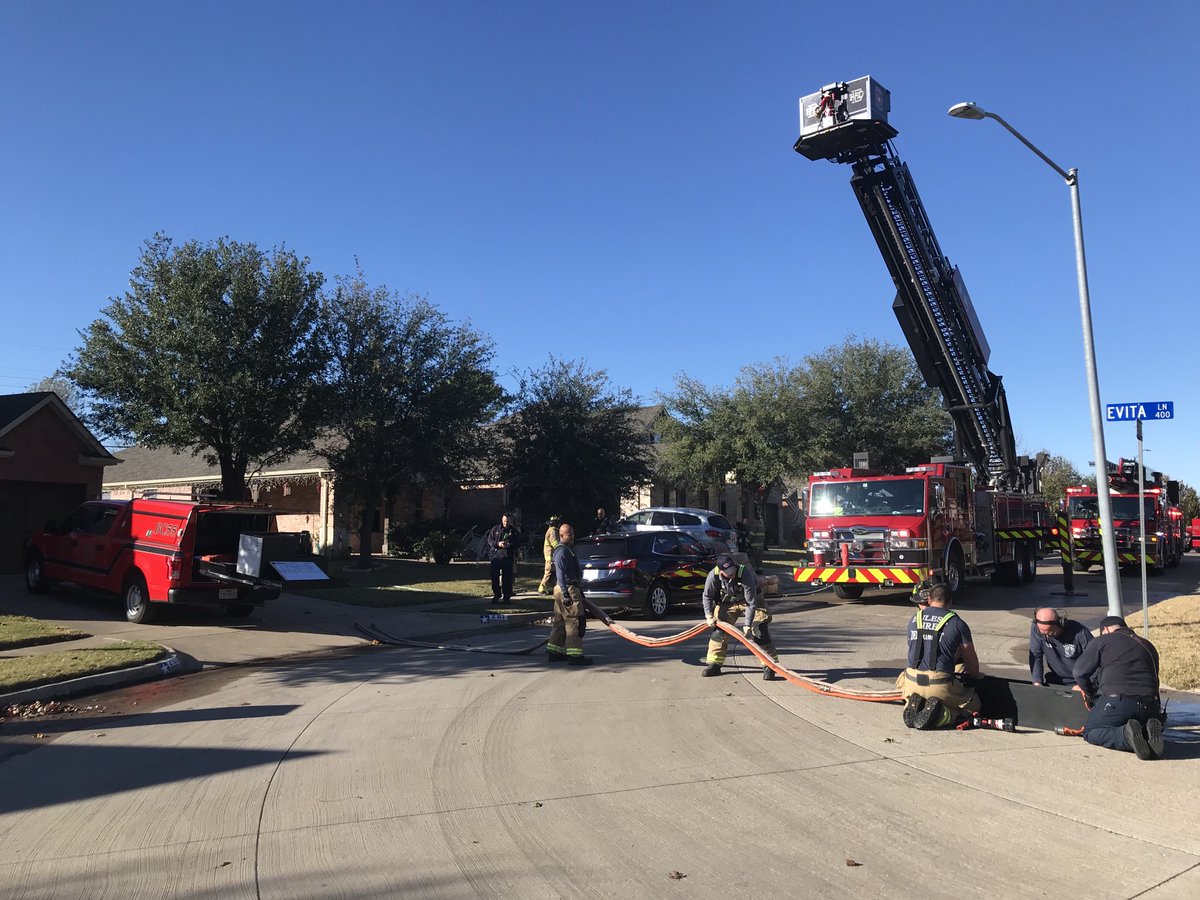EFD crews just rescued 1 person and 1 K9 at a working structure fire in the 200 block of serenade. We had assistance from Grapevine, Bedford , And Hurst Fire Departments