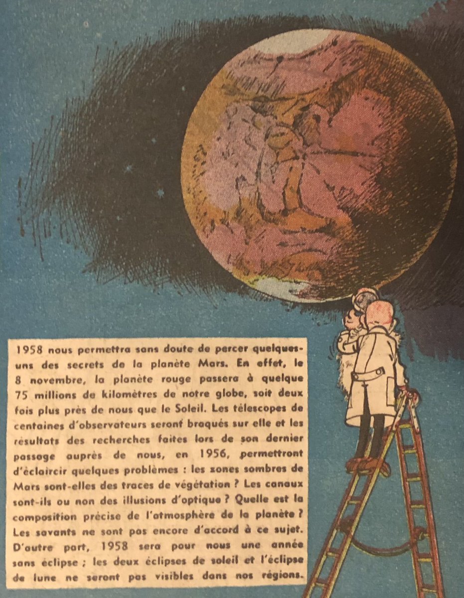 Trullemans65's tweet photo. Spirou spécial Noel de 1957… et ses prédictions spatiales pour 1958. Au passage une superbe composition de Will en guise de couverture et un Gaston perdu … @spacemen1969 @DanielMeunier78 @Lebenjaminvial @bdecouverte1 @ https://t.co/Qg093ZU0UW