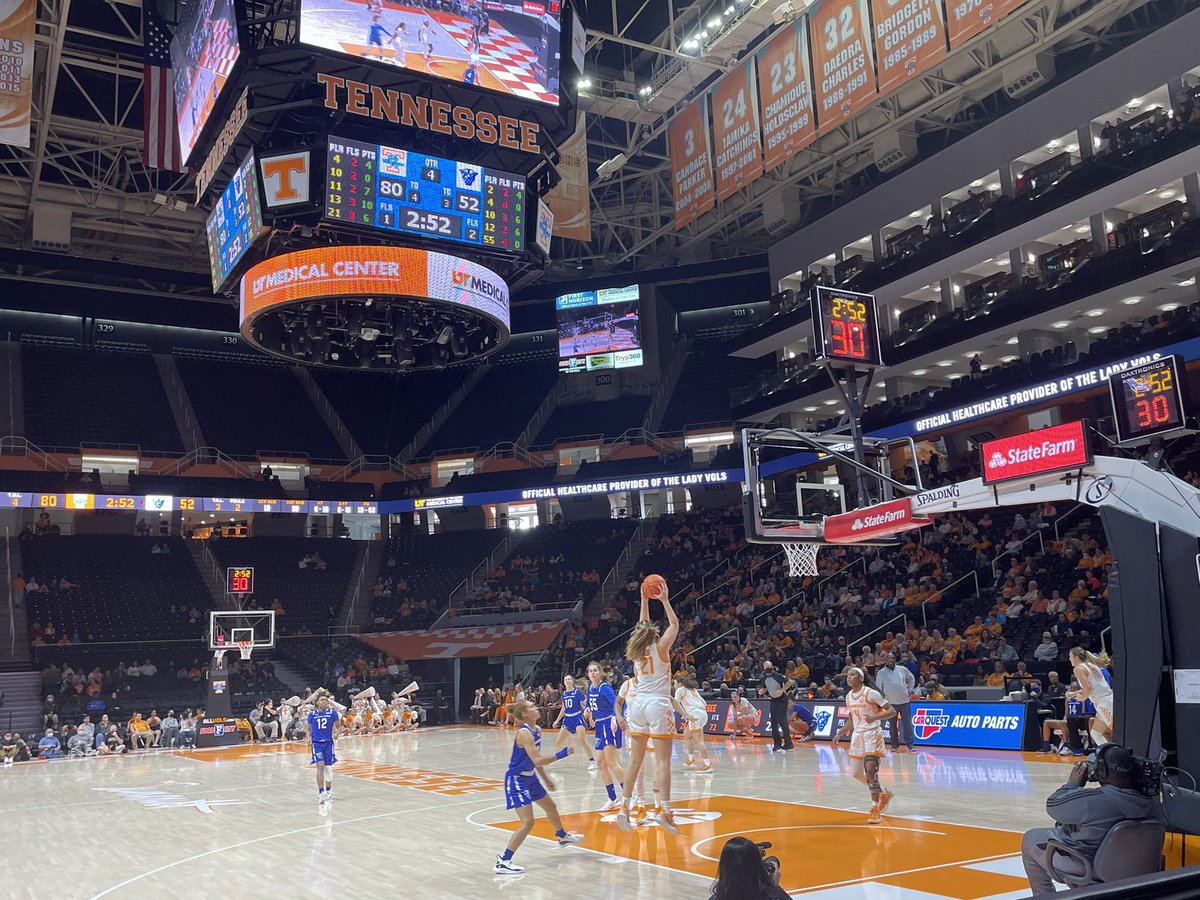 wutksports's tweet photo. FINAL
@LadyVol_Hoops: 84
@GSU_WBB: 60
Tamari Key is the high scorer of the game for Tennessee with 16 points.
For Georgia State, Taniyah Worth leads with 13.
๐ธ: @chloe_levering
#LadyVols #NCAAWomensBasketball #RockSolidSports #WUTKFM https://t.co/rUW9gpgdbe