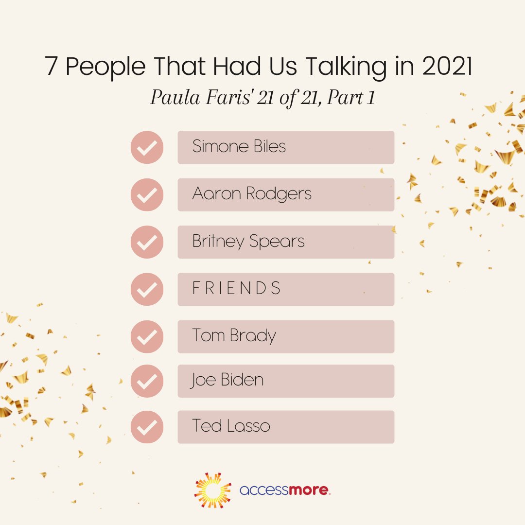 These 7 people were big names in 2021, and @paulafaris and her husband John Krueger are talking all about it on part one of Paula Faris' 21 of 21 series! Tune in at accessmore.com, and don't forget to subscribe so you don't miss an episode! ⭐️