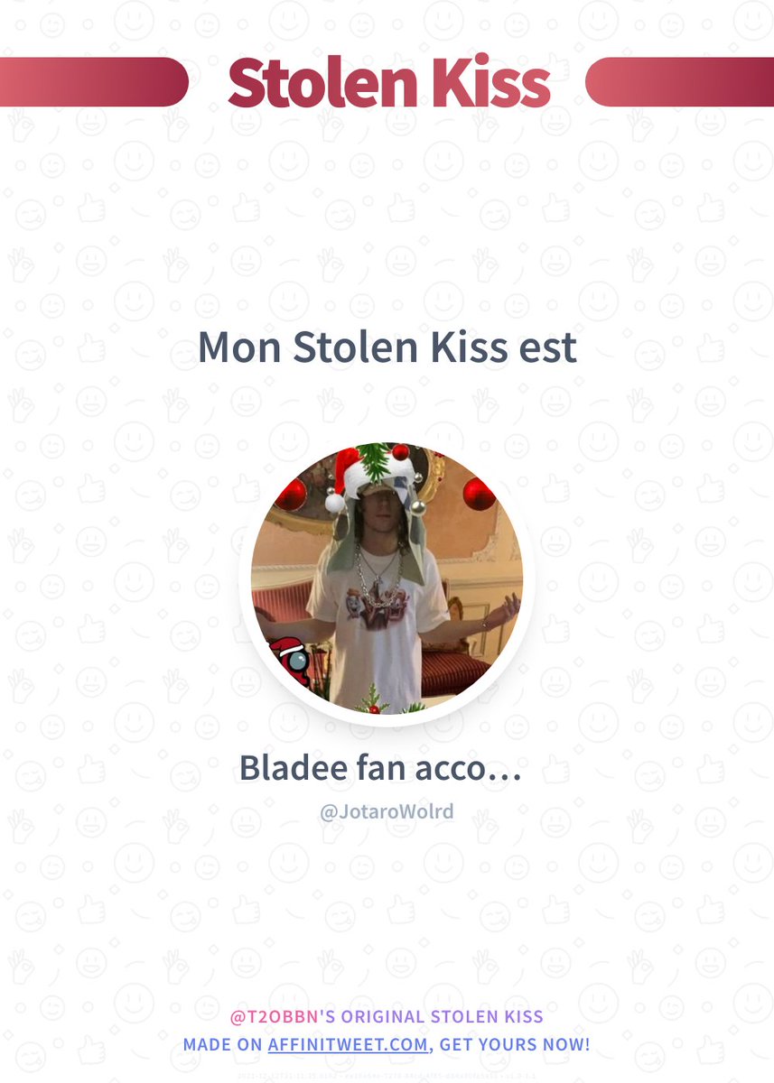 T2obbn's tweet photo. ✨ Stolen Kiss

JotaroWolrd t'embrasserait bien au coin d'une rue... 😏
Et toi, qui t'embrasserait ?

➡️ https://t.co/dotaIDy9MT https://t.co/ImtGlOpzxY