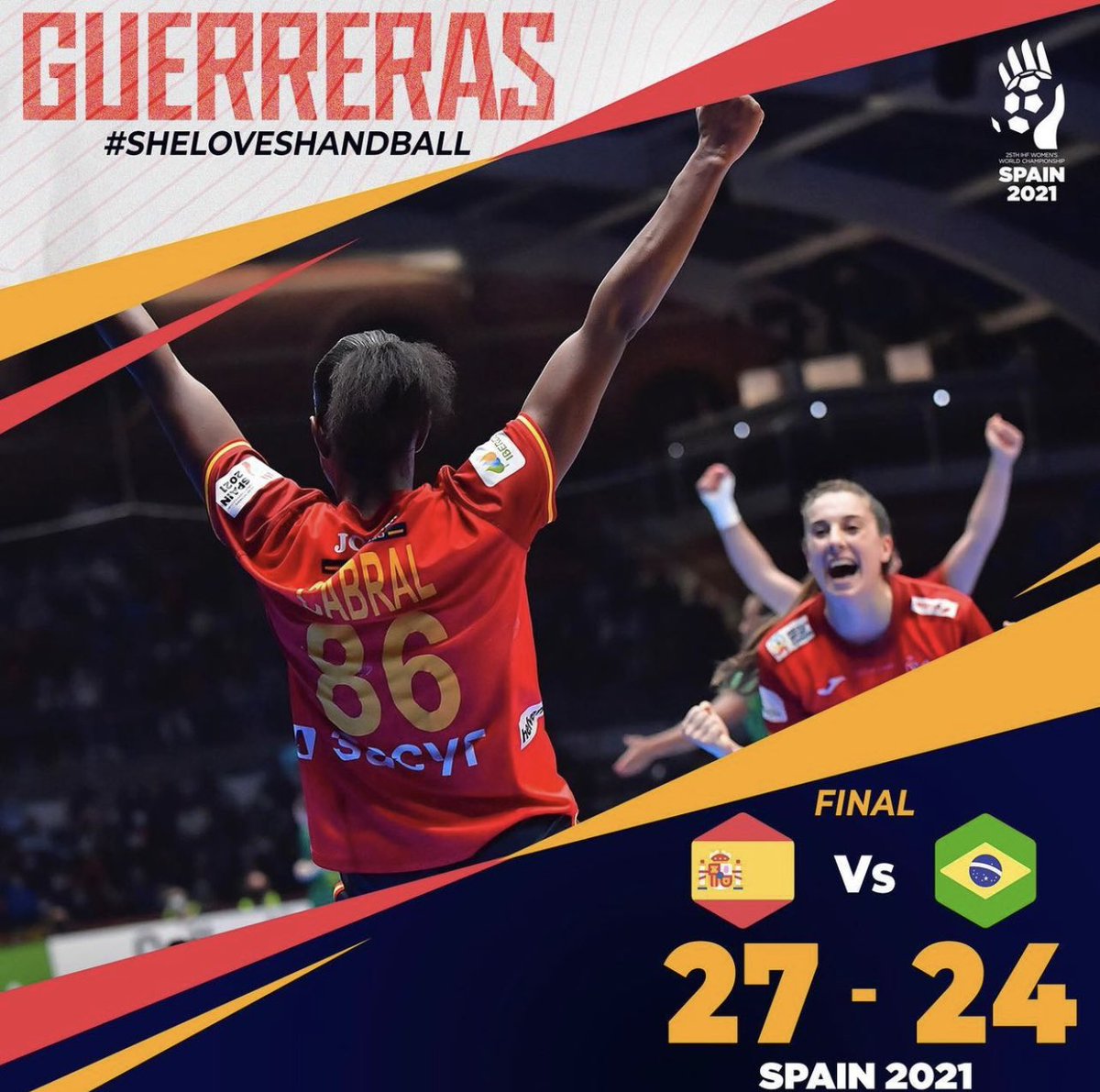 fexbm's tweet photo. Las #Guerreras pasan a cuartos de final como primeras de grupo. Tod@s con nuestra seleccion @rfebalonmano 
@laguerreralola #sheloveshandball #balónmano #Handball #Guerreras #Spain2021 https://t.co/JhW5Fd5n12
