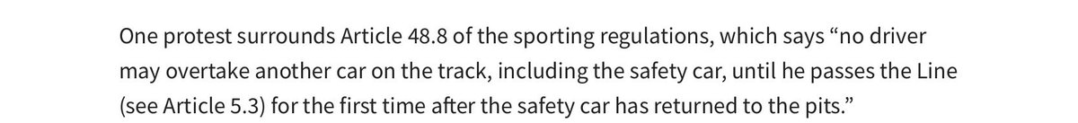 MarcoRossiEN's tweet photo. 🚨Breaking: I’m told first decision from FIA is that Max Verstappen did NOT breach article 48.8. Second hearing in progress as we speak on article 48.2. Merc view is that this rule was breached. RB back Masi and say it’s decision of race director. Official decision soon. #F1 https://t.co/KbIuAe6RHl