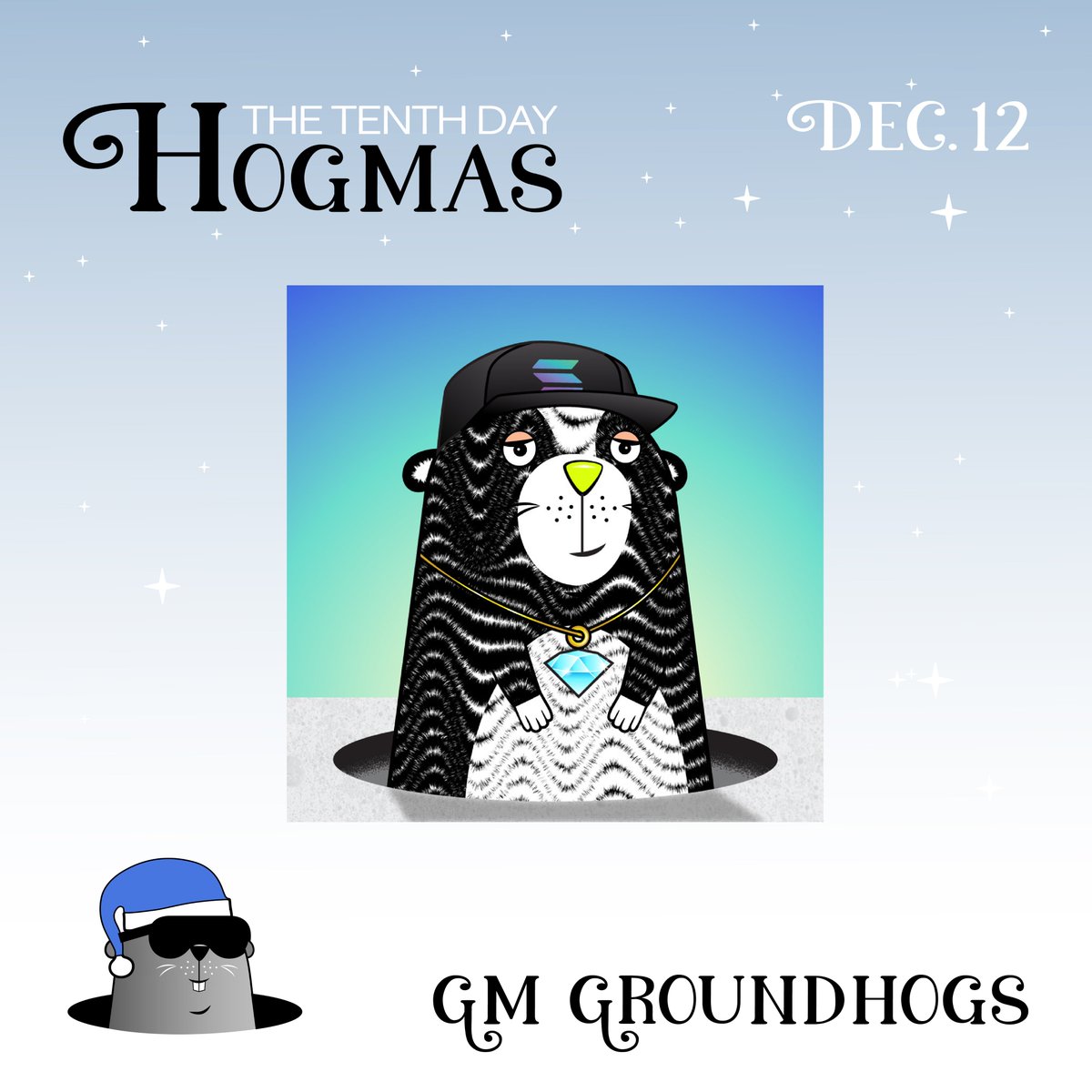 gmGroundhogs's tweet photo. 🎵On the 10th day of Hogmas🎵

Did someone say Honorary Hogs Part 2?!

One day later and there’s still no higher honor in web3 land than a custom hog. Probably.

Watch our feed today for the reveals, then rt any of our honorary hogs for a chance to win your very own Honorary Hog https://t.co/SgWWQWASkV
