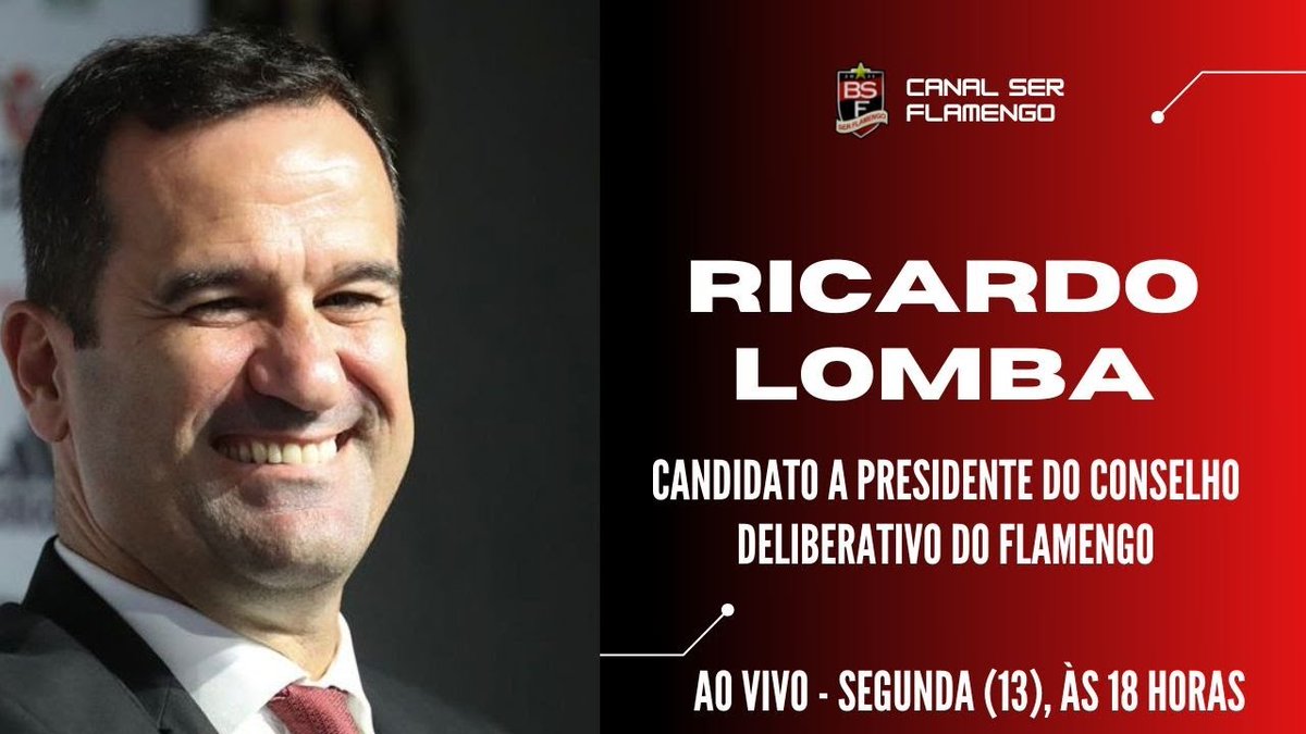 Estou AO VIVO com Ricardo Lomba, candidato à presidência do Conselho Deliberativo pela @ChapaBrancaCoDe.
Link: youtu.be/EqYn6UMaB70
#EleiçõesFla2021