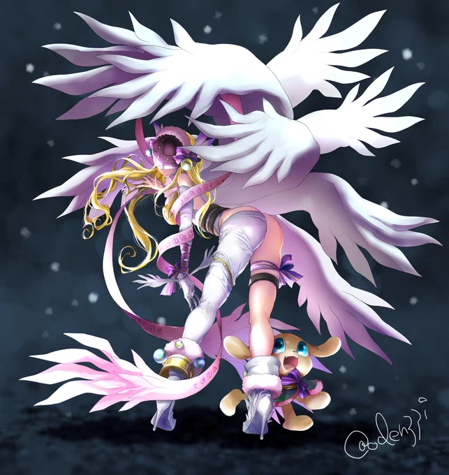 お題箱より～～エンジェウーモンの投げキッス!～プロットモンを添えて～
レッツ塗り練習ッ!
#digimon
#デジモン
#FANART 
