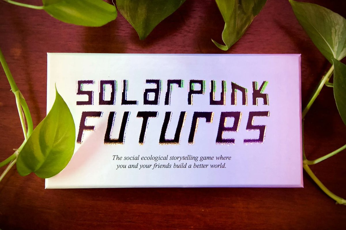 SolarpunkClub's tweet photo. Only 9 first-edition copies remaining of #Solarpunk Futures — the social ecological storytelling game where you and your friends build a better world.

(If you miss out, join out Kickstarter for the coming second-edition print and other goodies!)

#ttrpg 
https://t.co/Db8QNekGVg https://t.co/Lqm9bXYUv3
