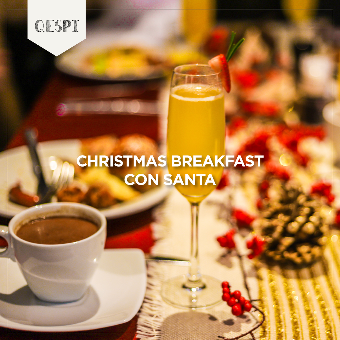 ¡Desayuno navideño con Papá Noel en Qespi! 🎅 
Sábado 25 de diciembre de 8am a 11:30am 
Buffet que incluye panes variados, embutidos, estación de frutas, bebidas calientes, jugos, dulces ¡y más!
✅ Mayor información: marrbnvy.com/6012JtpIj