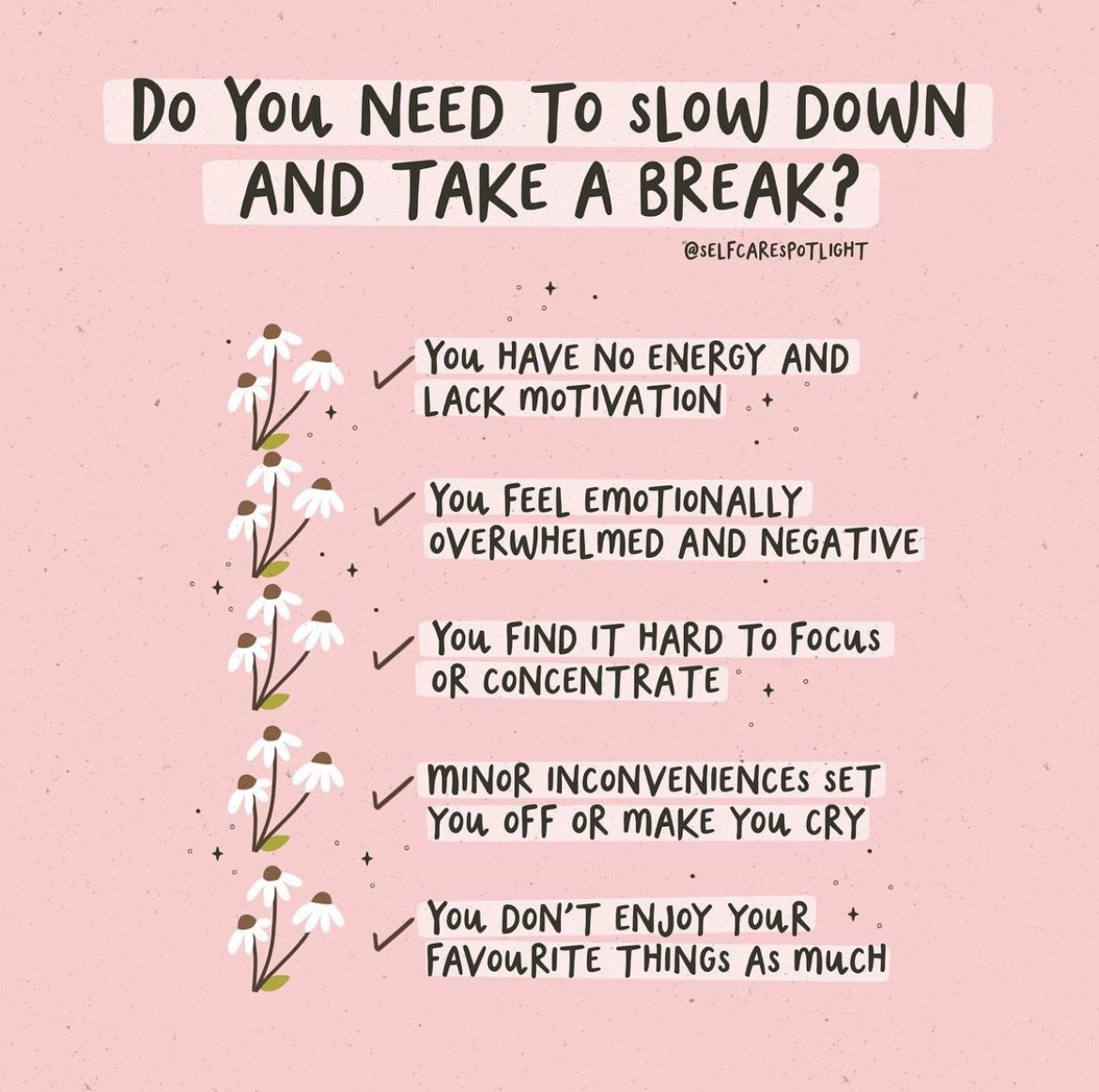 NAMICommunicate's tweet image. Before you start the week, check in with yourself to see if you're mentally prepared or if you need a mental health day. 
-
Image via @Selfcarespotlight