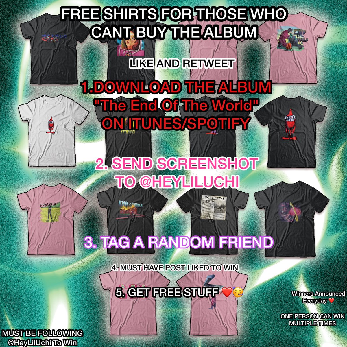 heylilboom's tweet image. 🪐 the end of the world 🪐
🎮 MERCH + NINTENDO SWITCH🎮
✨ FREE GIVEAWAY ✨
‼️ LIKE AND RETWEET TO ENTER ‼️
Picking A New Winner every 100 RTS❤️

GOOD LUCK GUYS !🥂