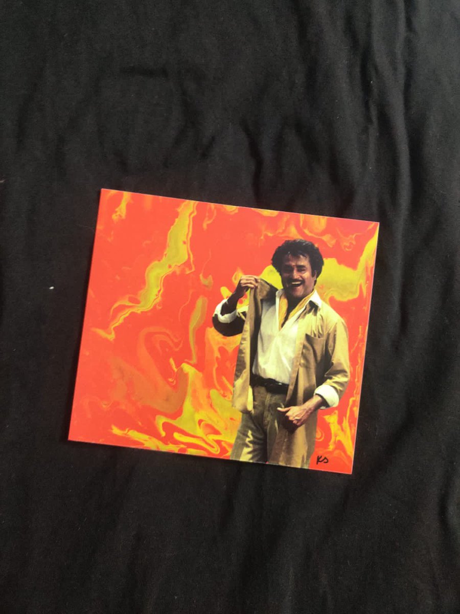 avkraja's tweet photo. My friend daughter has done a fusion of physical art background and digital image foreground. It is done physically and scanned to digital and then superimposed with digital pictures of Thalaivar..

You can check order the pieces here: 

https://t.co/TMeVRMl6aH https://t.co/xzZn0MO2BV